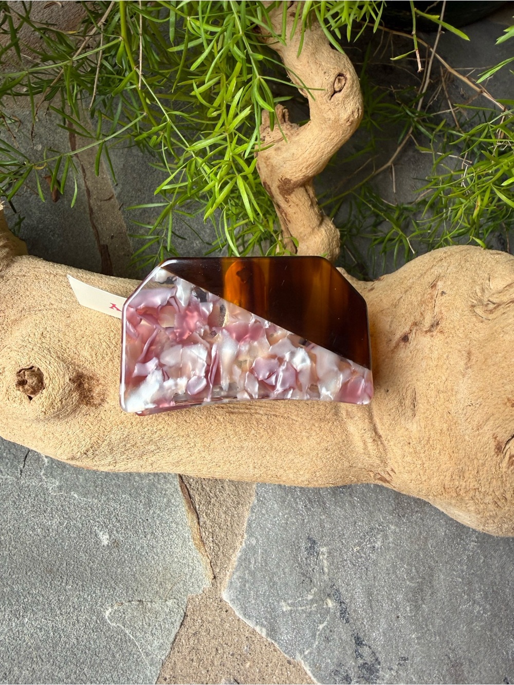 New🌟Anthropologie-Stylish Two-Tone Pink & Brown Hair Clip